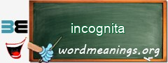 WordMeaning blackboard for incognita
